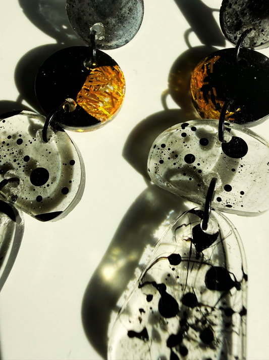 Smoke & Gilt Dangles