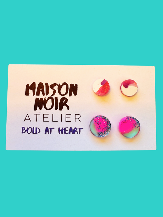 Hot Pink Micro + Mini Stud Pack