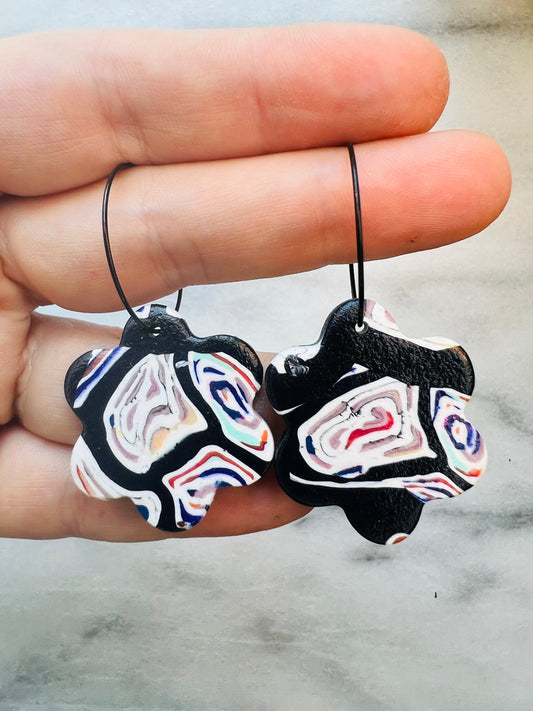 Galaxy Mirage - Flower Hoop Drops