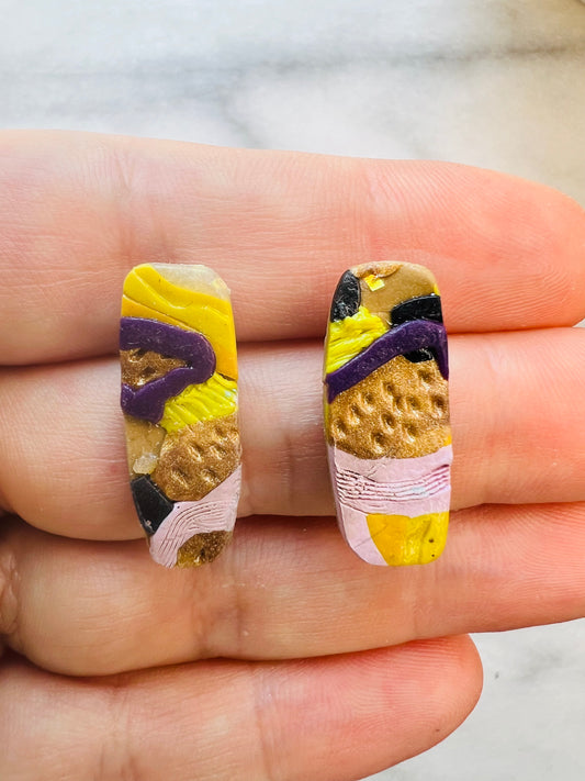 Color Block Clash Studs