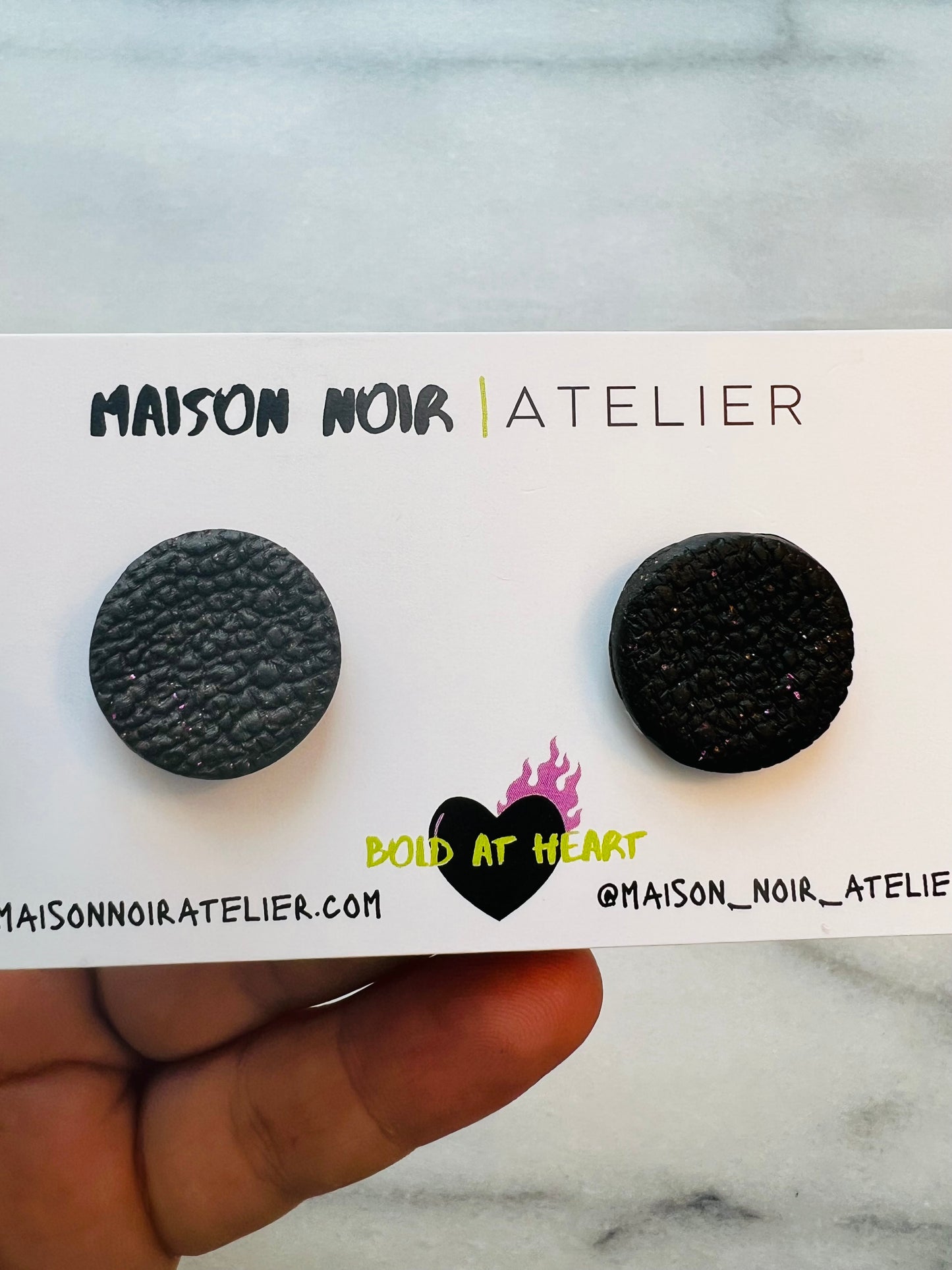 Hidden Heat - Noir Studs