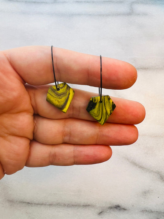 Moody Emerald Diamond Hoops