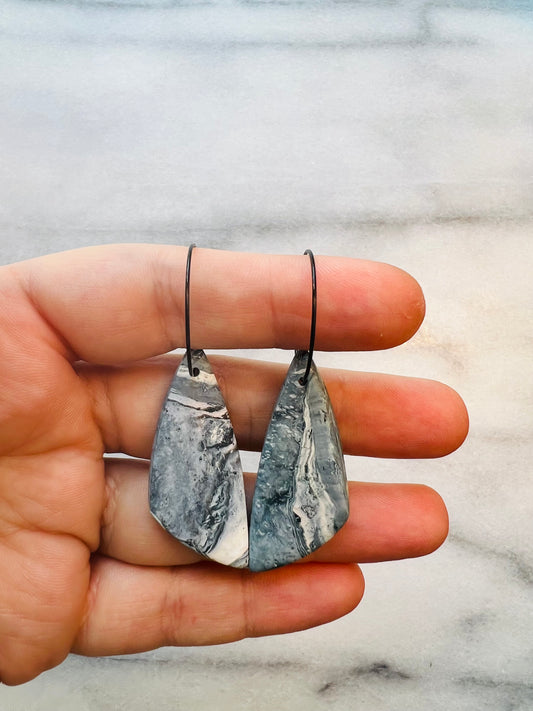 Ocean Stone - Shard Hoops