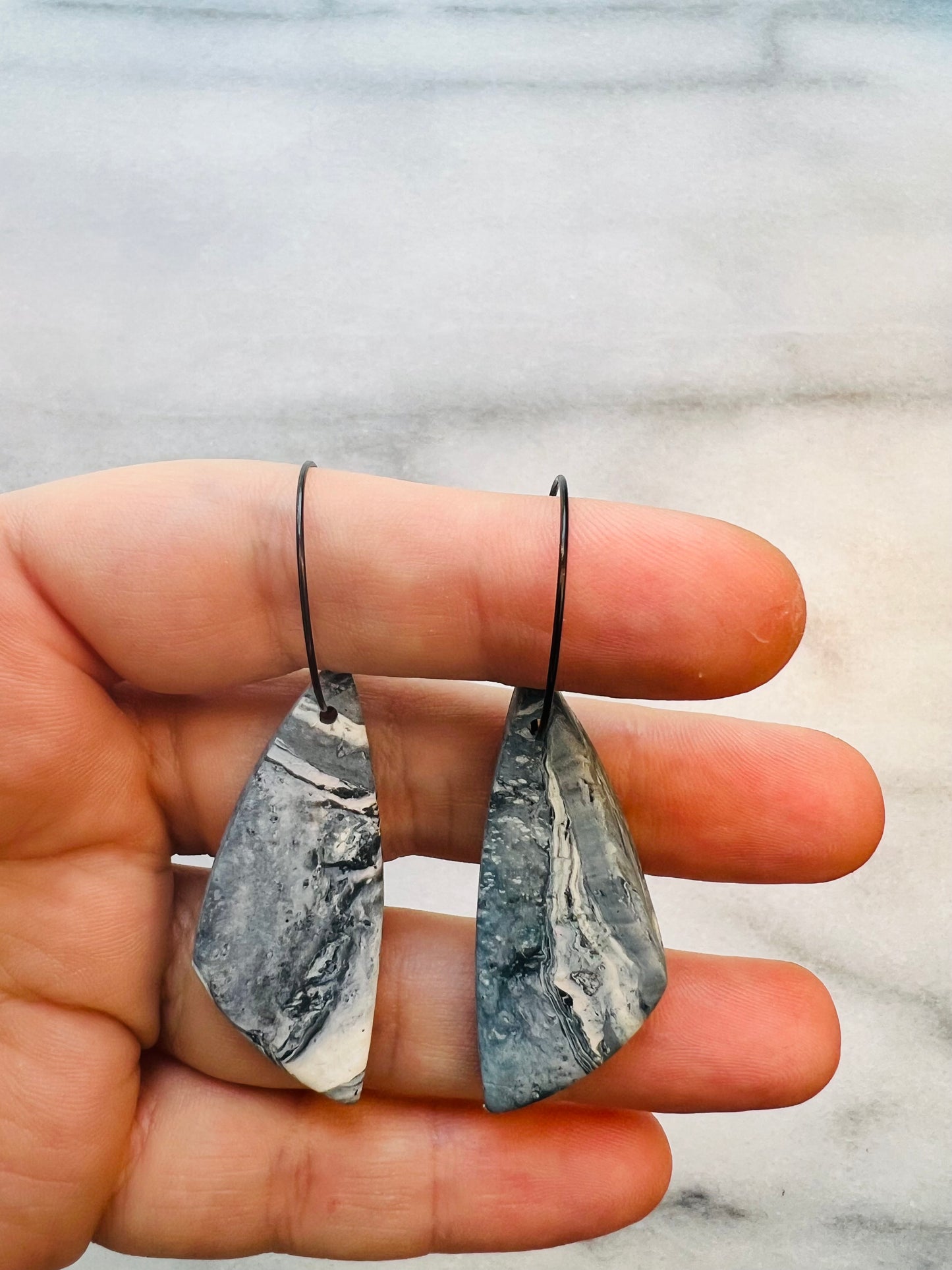 Ocean Stone - Shard Hoops