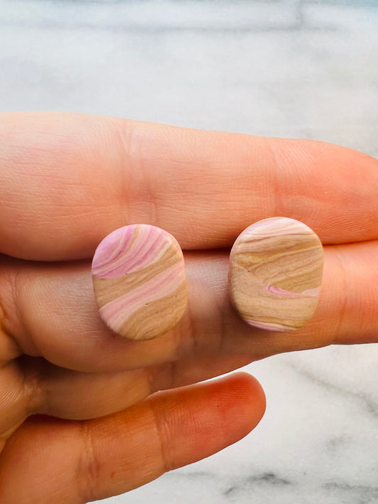 Marble Botanica - Oval Studs