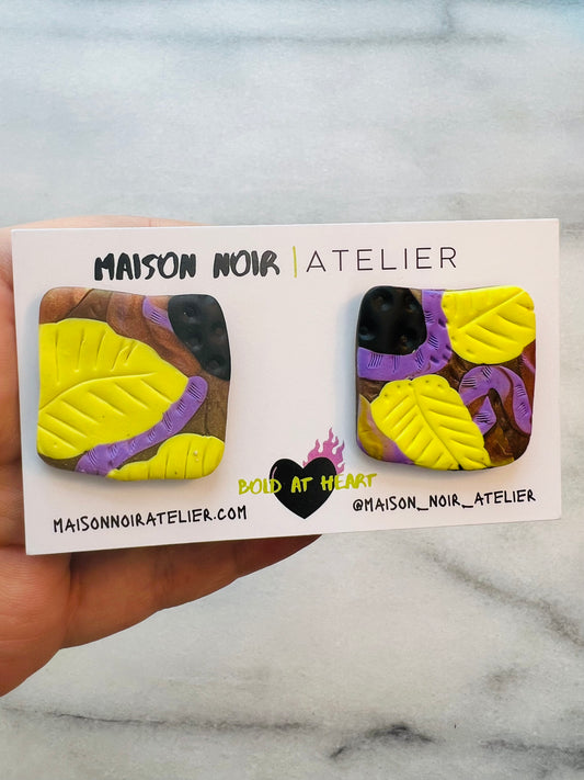 Jungle Patina - Large Organic Square Studs