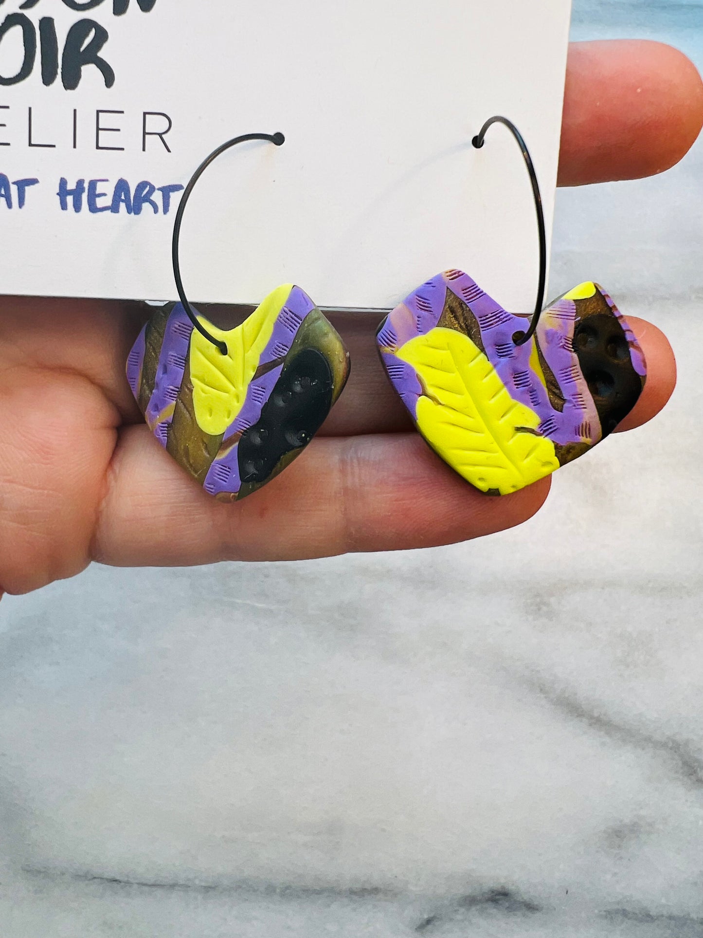 Graphic Flora - Organic Heart Hoops