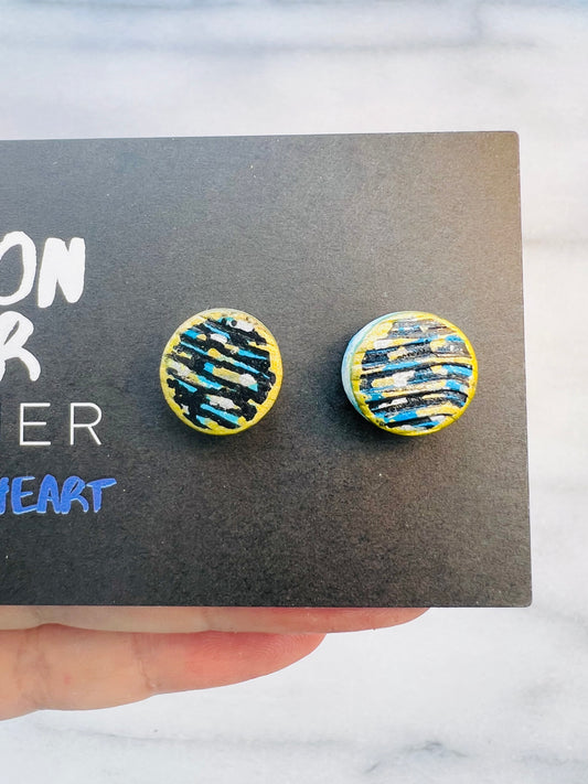 Blue Burnish - Round Studs