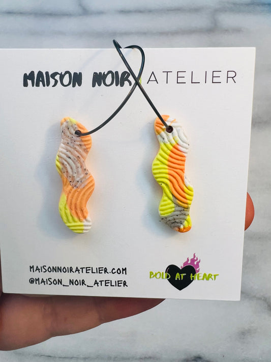 Citrus Core - Textured Squiggle Hoops