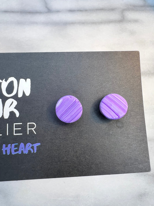 Pop Rocks - Amethyst Marbled Studs