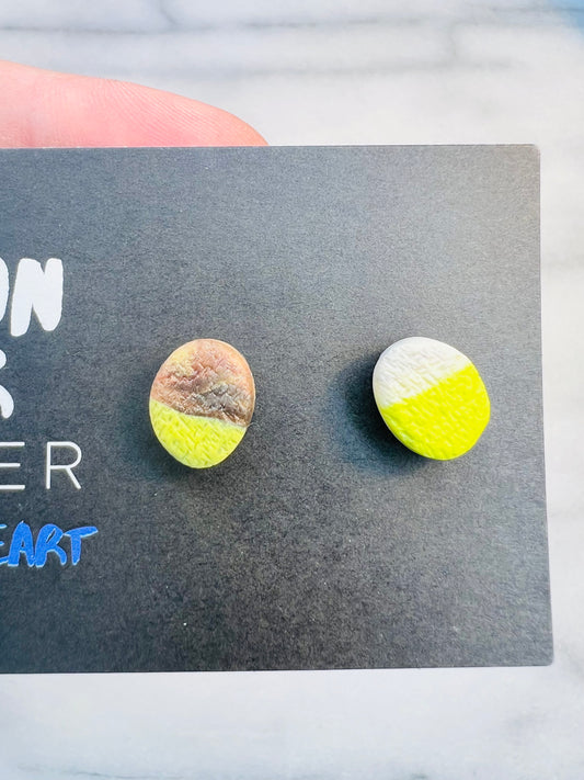 Pop Rocks - Burnished Chartreuse Studs