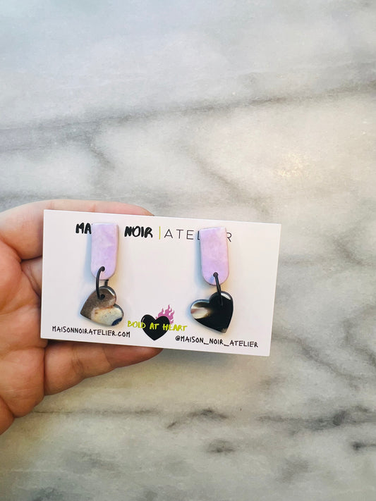 Laced in Blue - Stone Heart Stud Drops