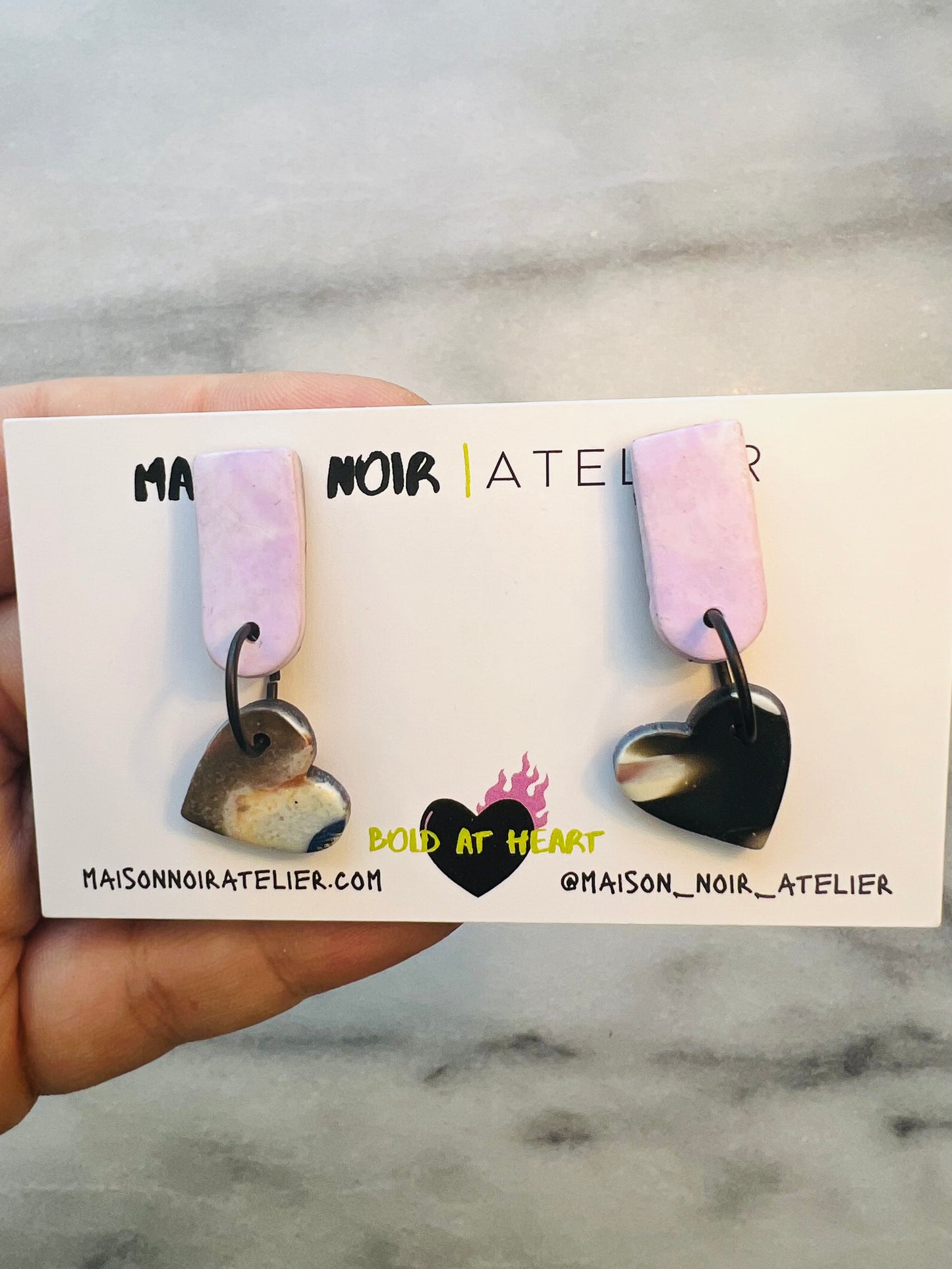 Laced in Blue - Stone Heart Stud Drops