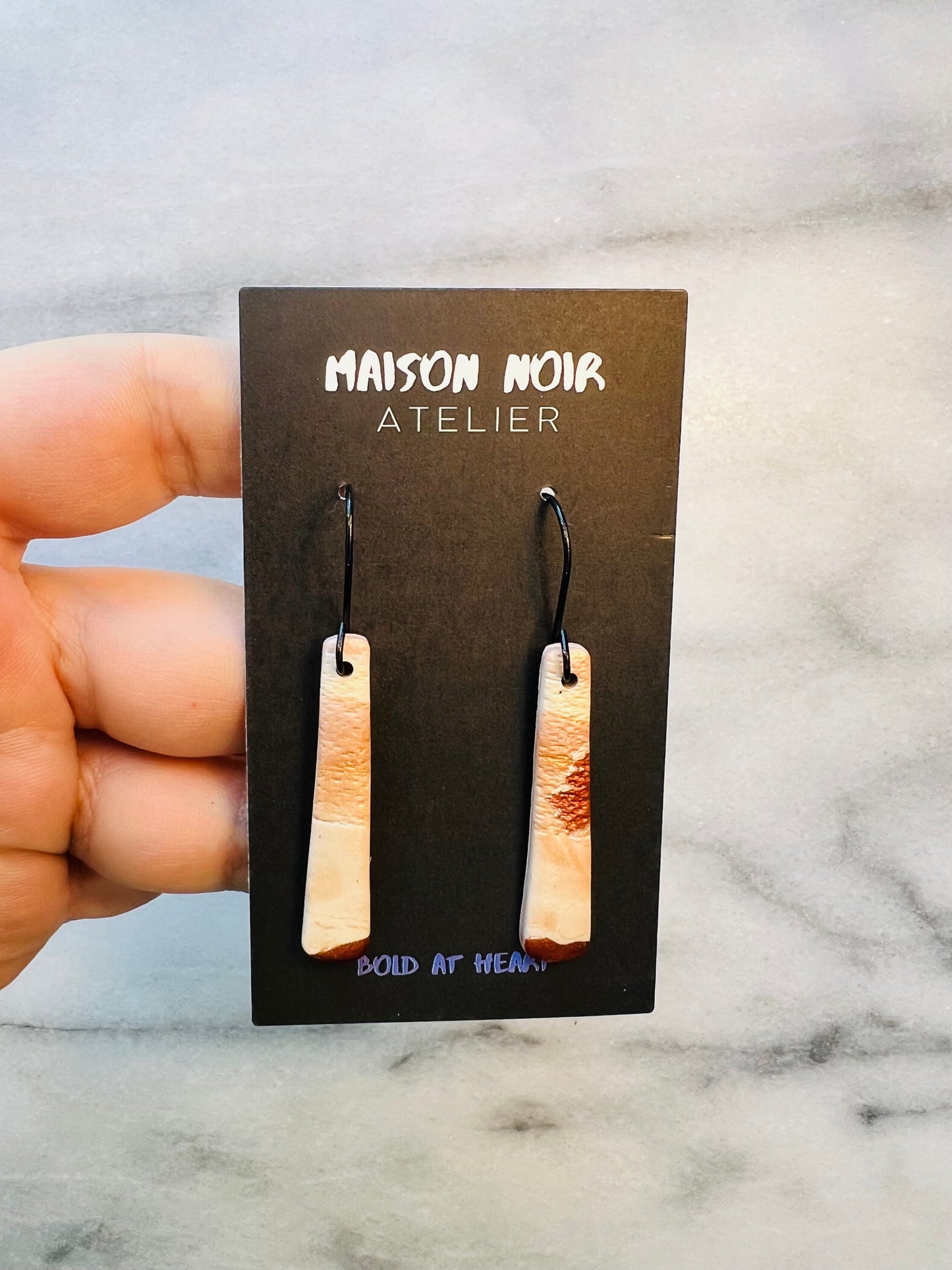 Cream & Copper Dangles