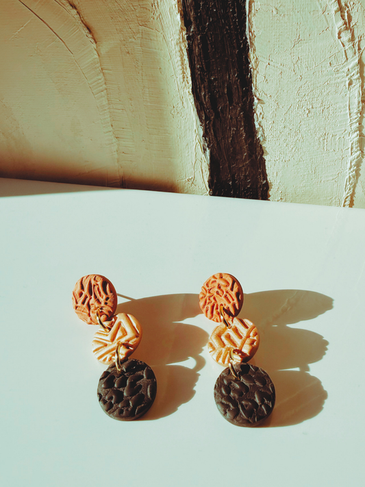 Burnished Earth Triple Hoop Drops