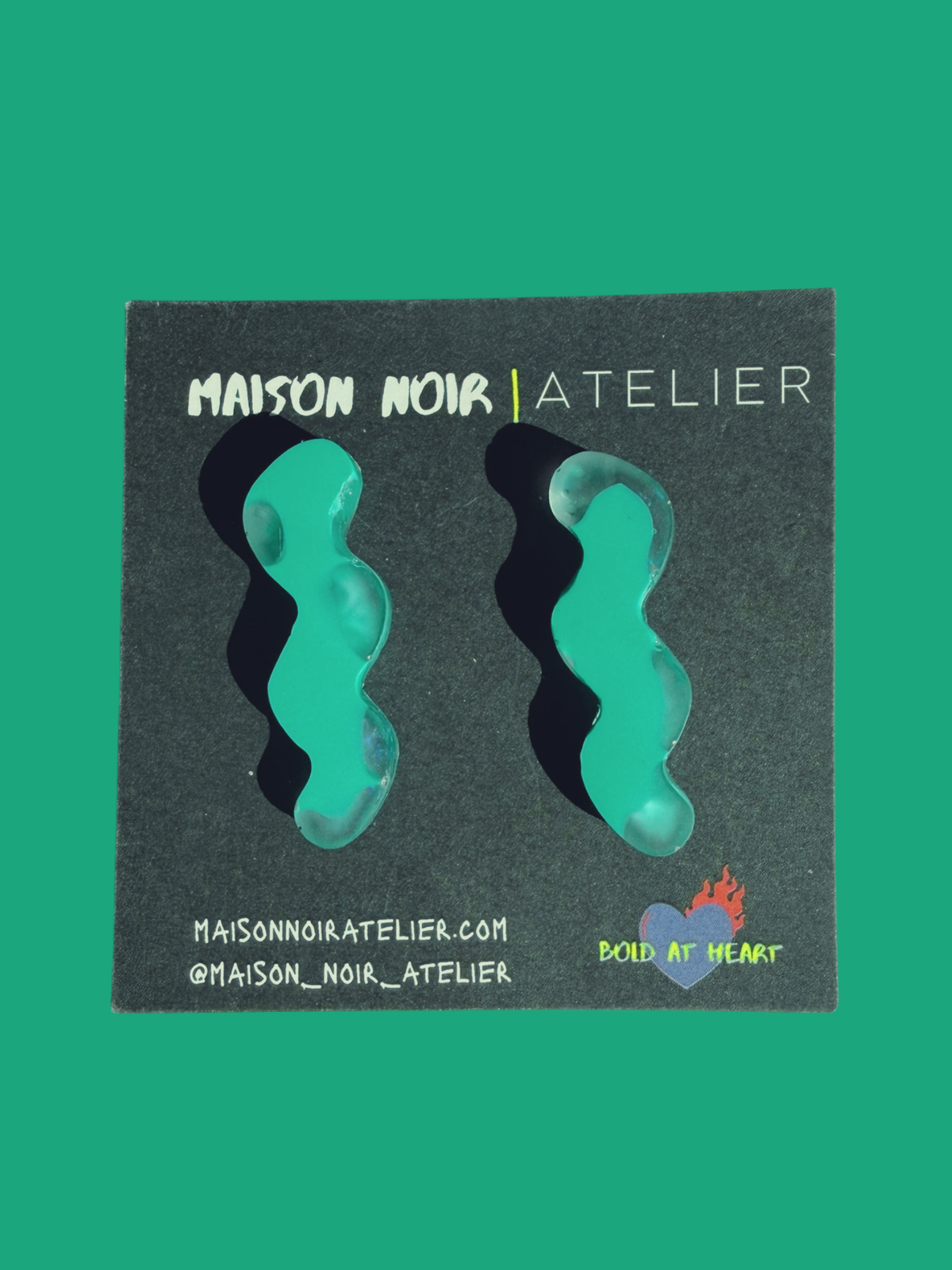 Aqua Squiggle Studs
