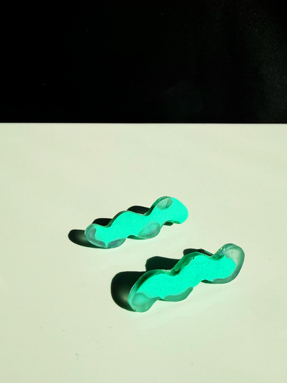 Aqua Squiggle Studs