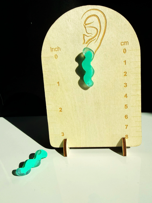 Aqua Squiggle Studs