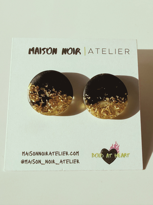 Black Gold Studs