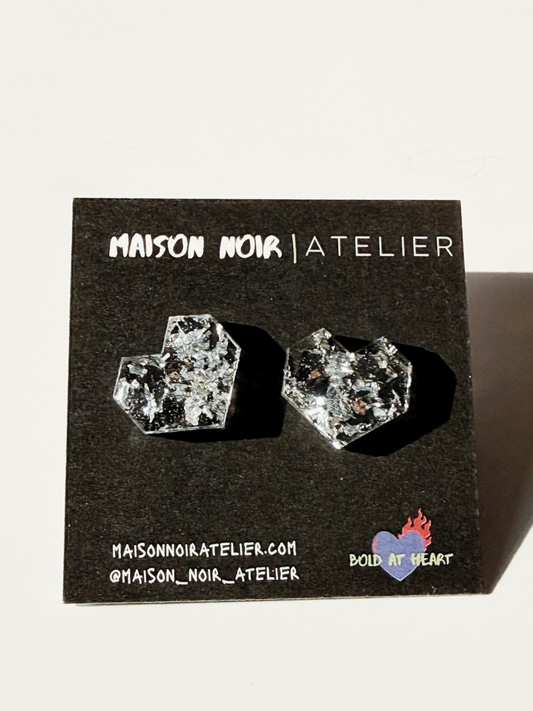 Heart of Silver Studs