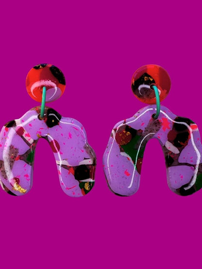 Neon Magenta Frequency Dangles