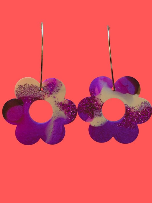 Amethyst Bloom Hoops