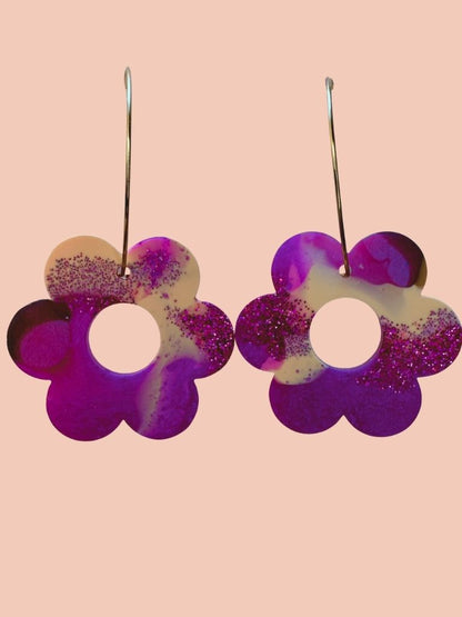 Amethyst Bloom Hoops