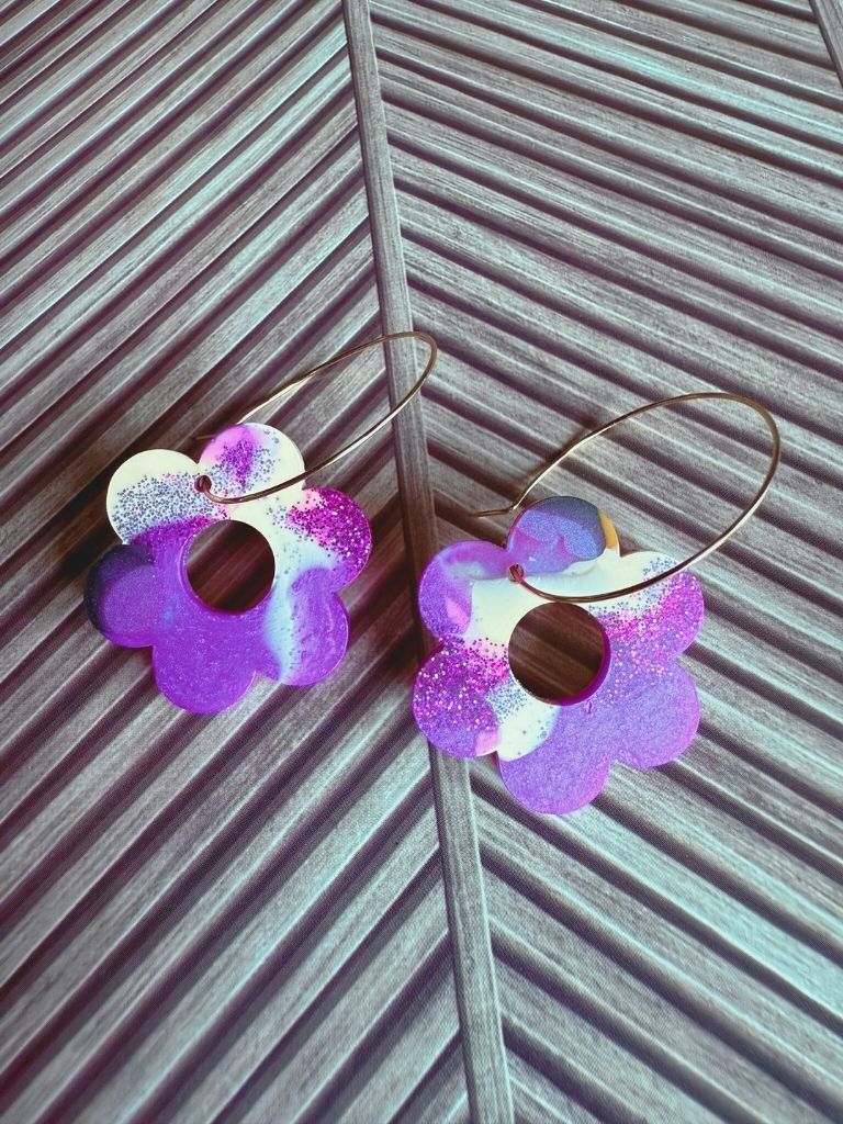 Amethyst Bloom Hoops