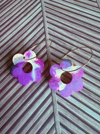 Amethyst Bloom Hoops