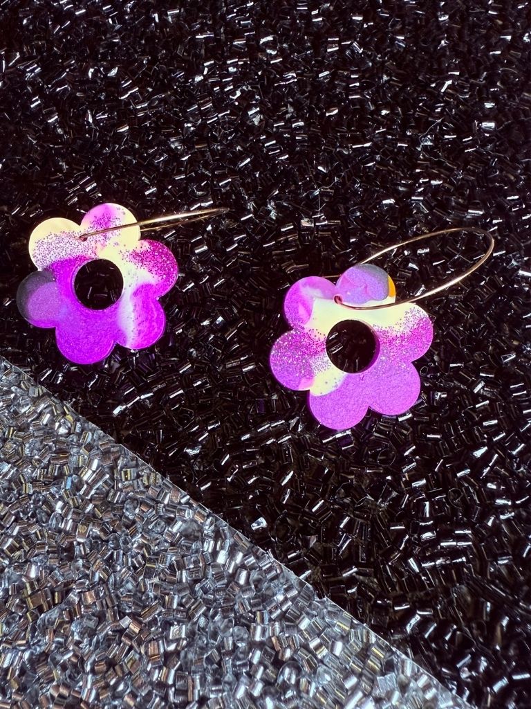 Amethyst Bloom Hoops