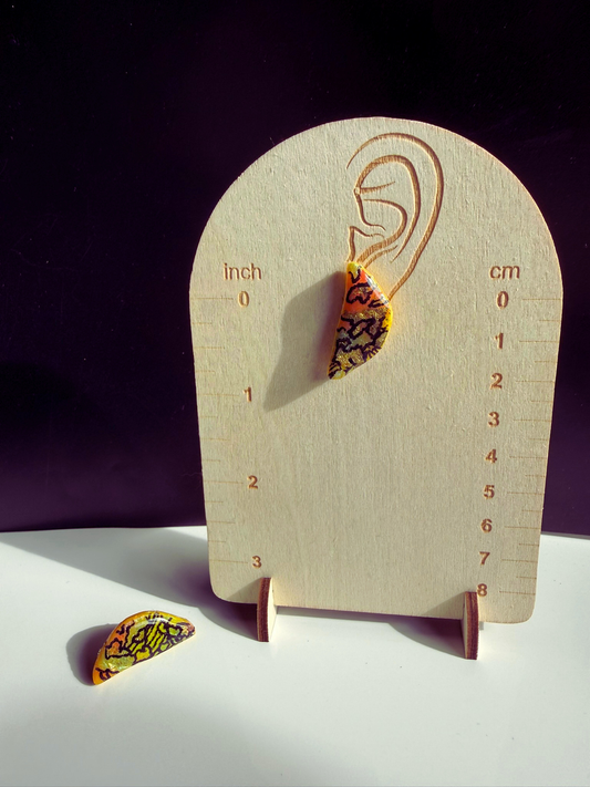 Inked Sunshine Opal Crescent Studs