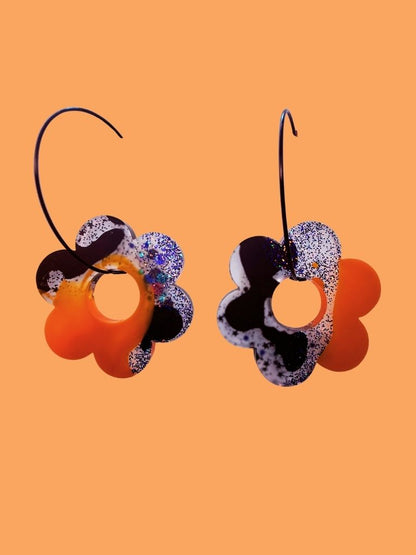Midnight Bloom Hoops