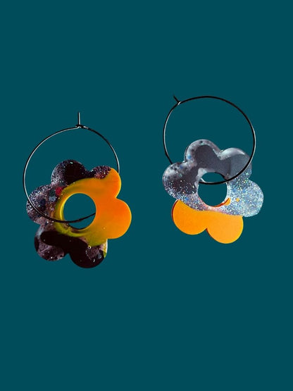 Midnight Bloom Hoops