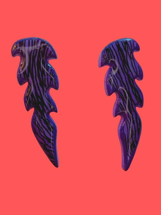 Inked Violet Flame Studs