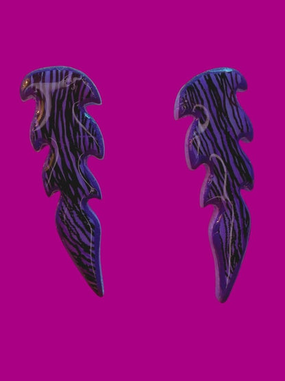 Inked Violet Flame Studs