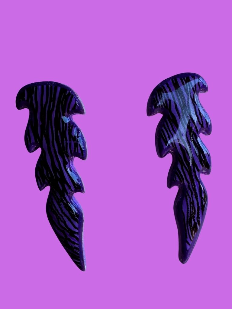 Inked Violet Flame Studs
