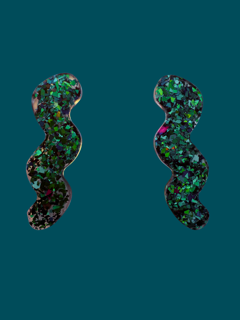 Ocean Glow Squiggle Studs