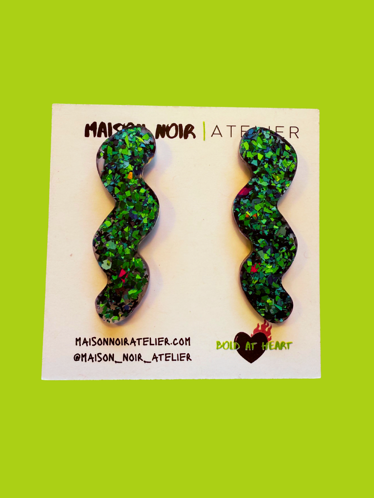 Ocean Glow Squiggle Studs