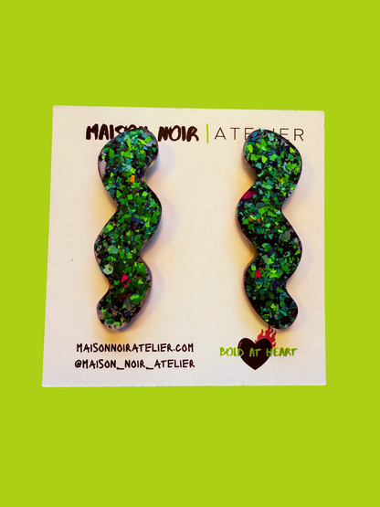 Ocean Glow Squiggle Studs