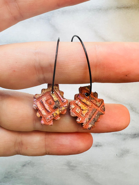 Abstract Artifact - Terracotta Hoop Drop