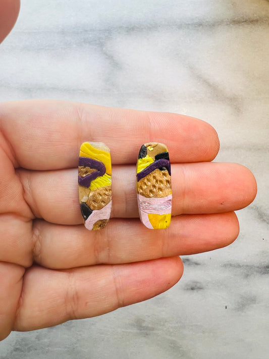 Color Block Clash Studs