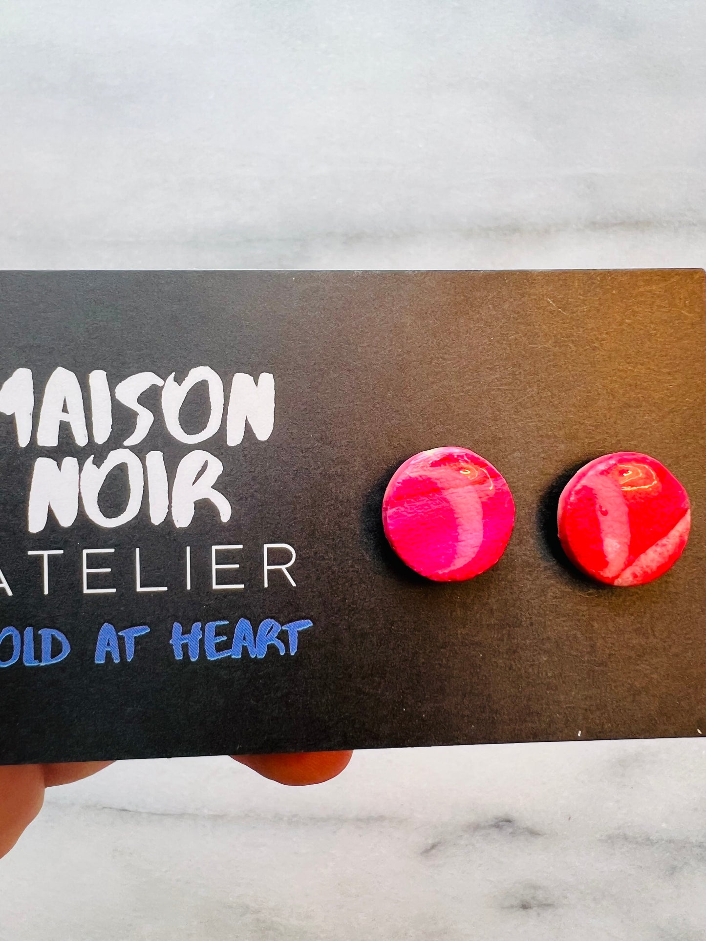Raspberry Veil - Glossy Studs