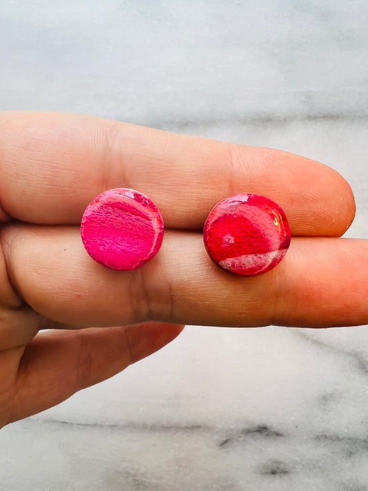 Raspberry Veil - Glossy Studs