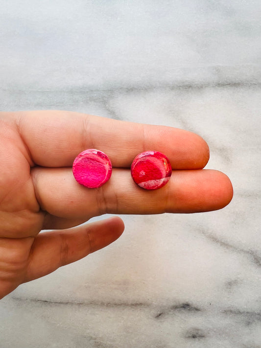 Raspberry Veil - Glossy Studs