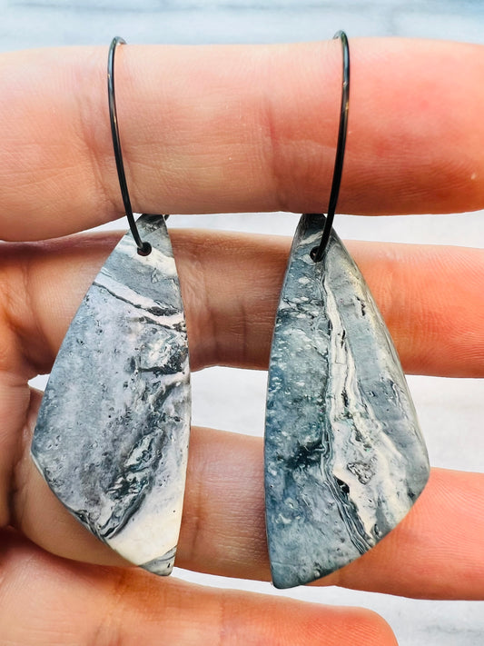 Ocean Stone - Shard Hoops