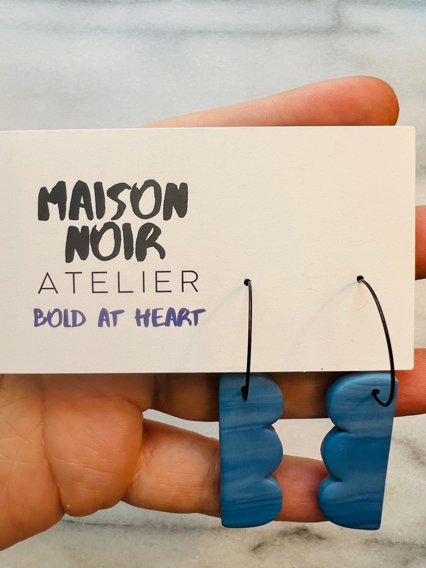 Modern Blue Wave Hoops