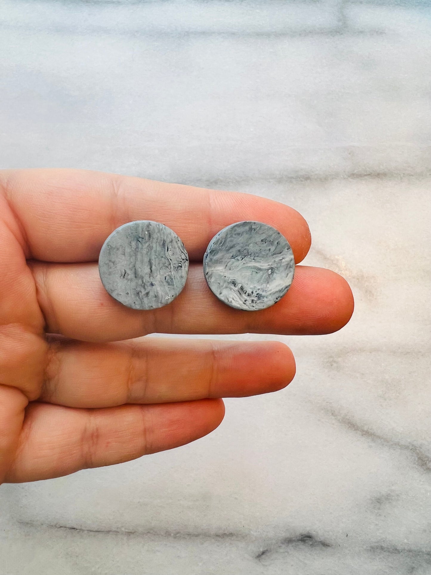 Medium Ocean Stone Round Studs