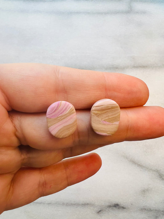 Marble Botanica - Oval Studs