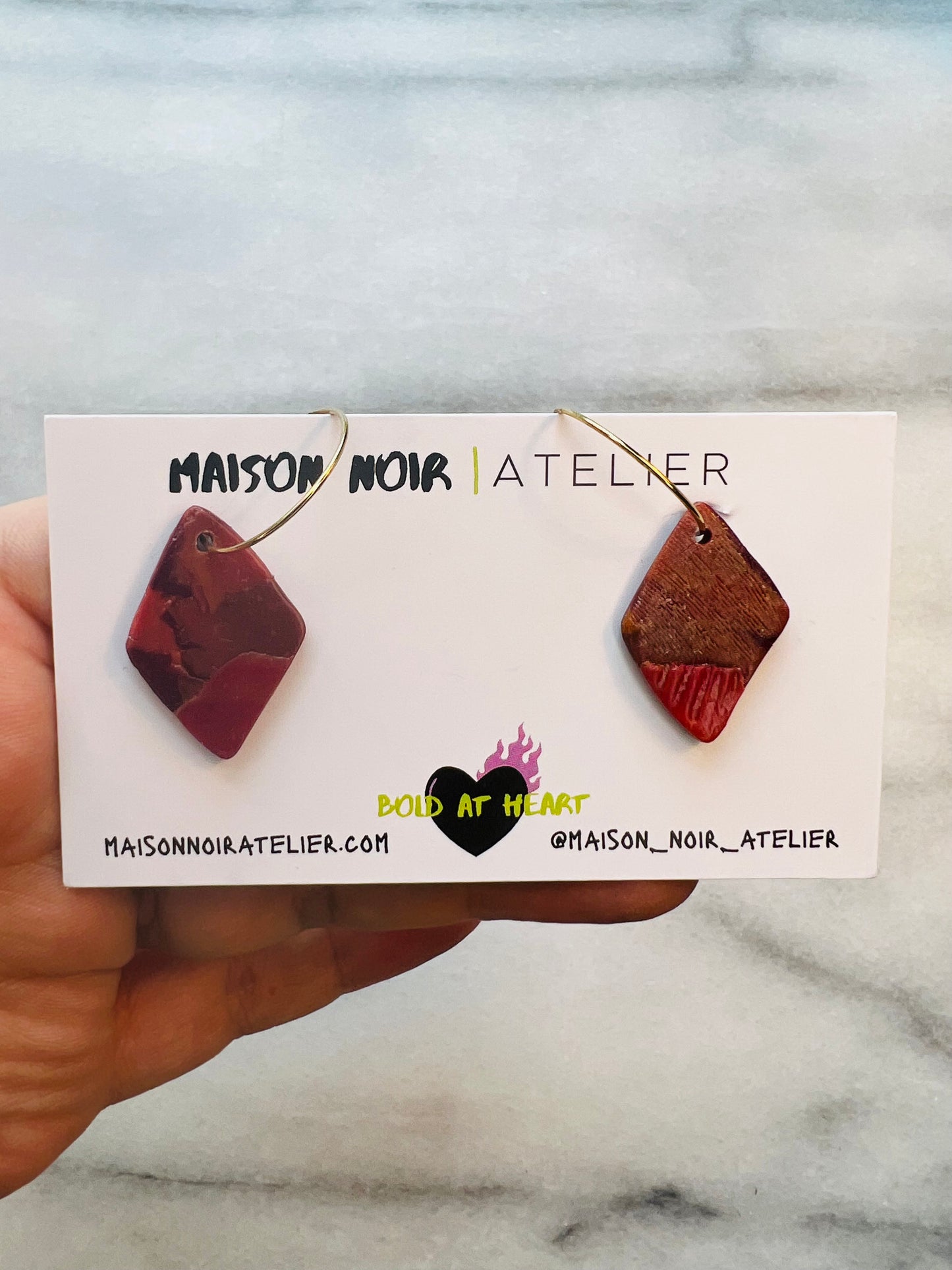 Crimson Crush - Diamond Hoops