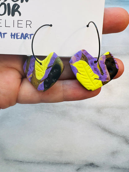 Graphic Flora - Organic Heart Hoops